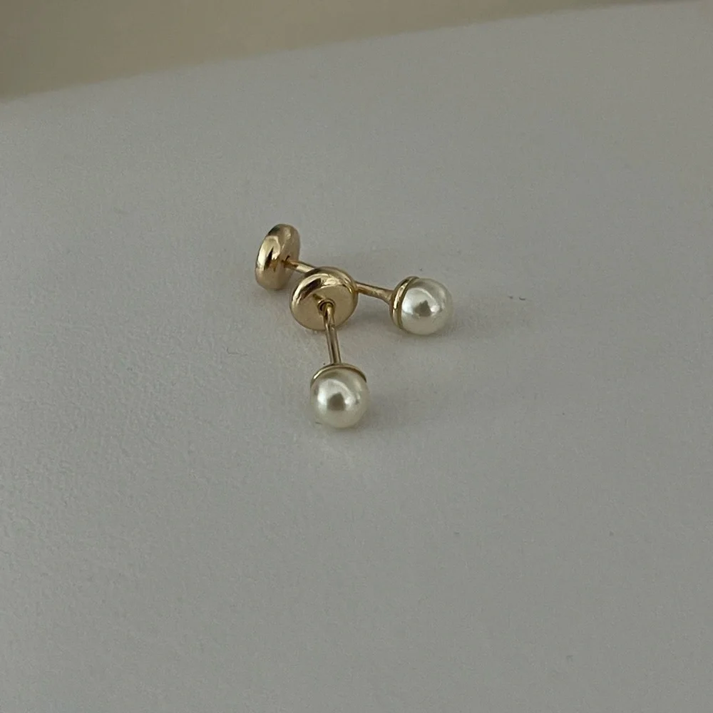 18k Gold Filled Baby Pearl Stud Earrings